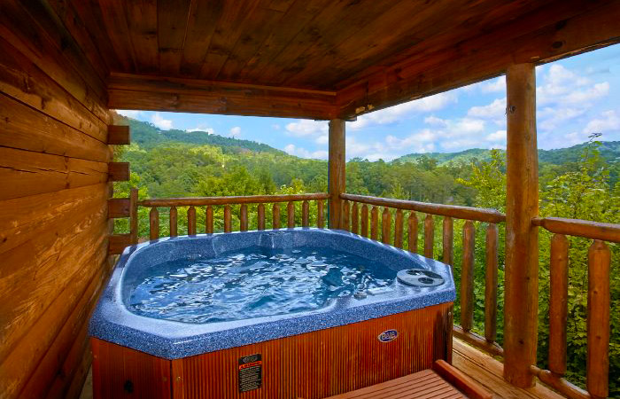 Hot Tub With A View at a Pigeon Forge Cabin