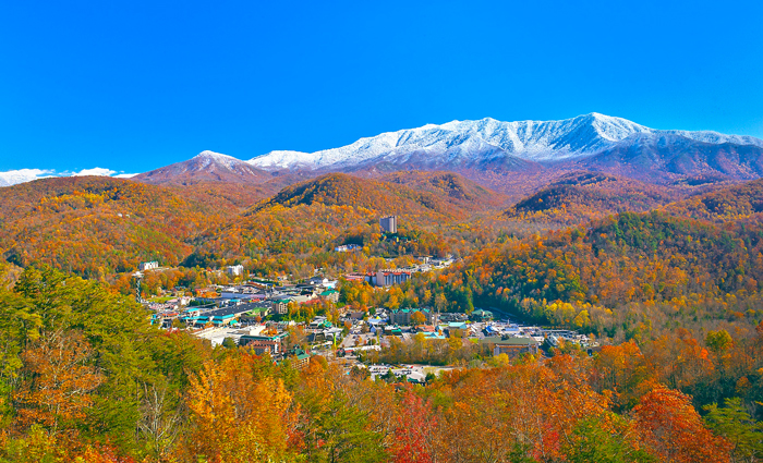 View of Mt. LeConte in Fall