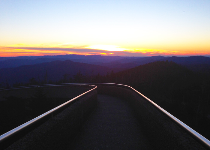 View From Clingmans Dome At Sunset