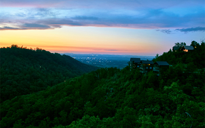 View of Pigeon Forge at Sunset