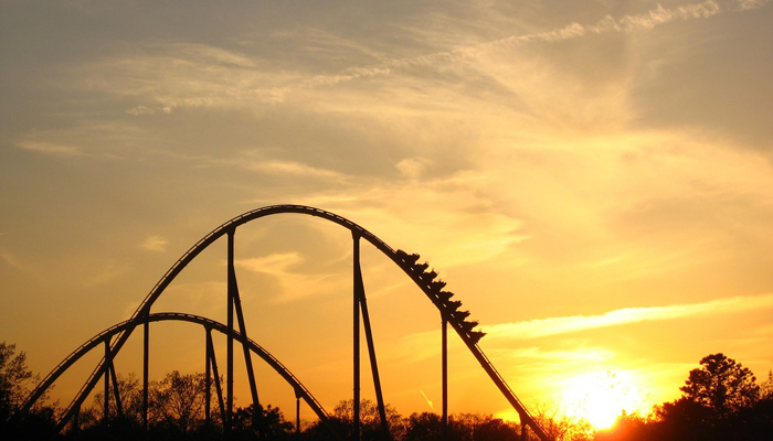 Roller Coaster in Sunset