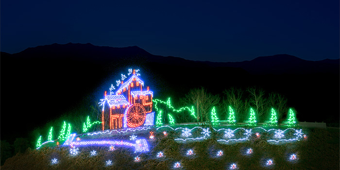 Winterfest Light Display of the Old Mill