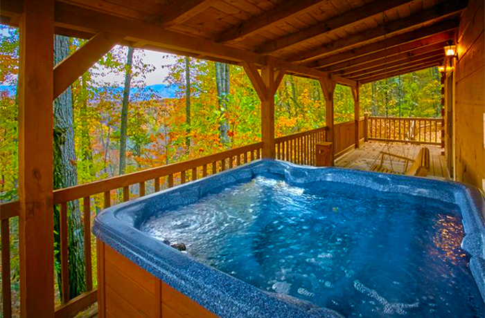 View From A Pigeon Forge Cabin With A Hot Tub