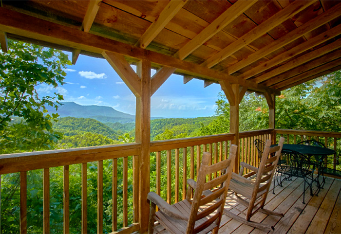 View From Pigeon Forge Cabin's Deck in Summer